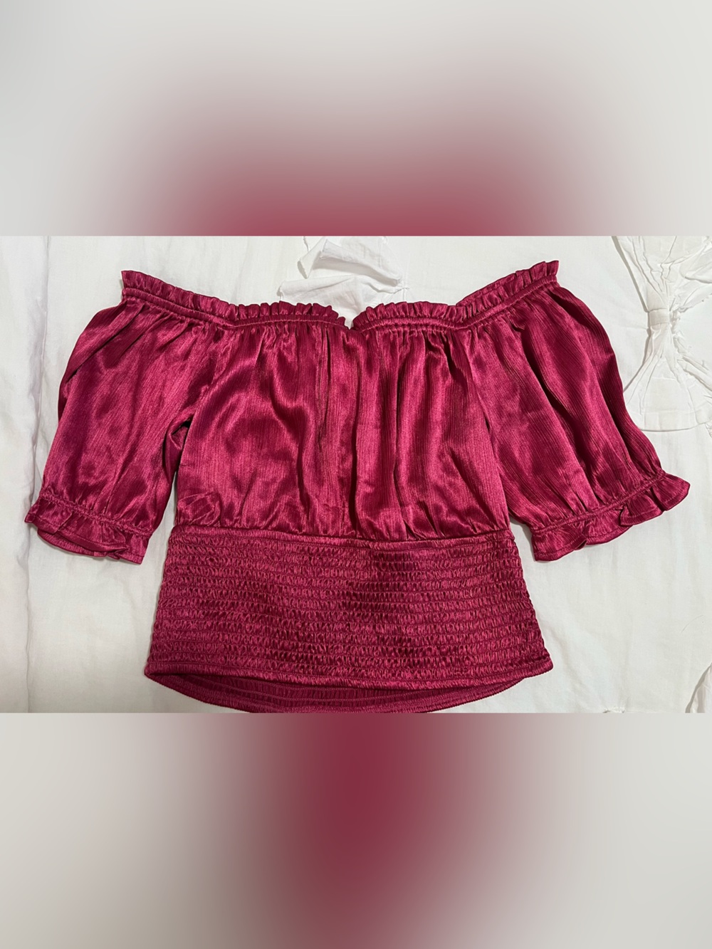 GUESS Women’s Deep Raspberry Pink Top - Picture 2 of 3